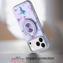 For iPhone 17 Pro Max Case Printed Design Bling 360 Stand Cover + Tempered Glass