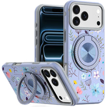 For iPhone 17 Pro Max Case Printed Design Bling 360 Stand Cover + Tempered Glass