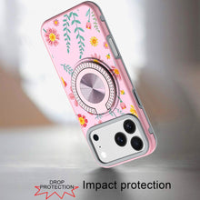 For iPhone 17 Pro Max Case Printed Design Bling 360 Stand Cover + Tempered Glass