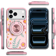 For iPhone 17 Pro Max Case Printed Design Bling 360 Stand Cover + Tempered Glass