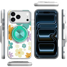 For iPhone 17 Pro Max Case Printed Design Bling 360 Stand Cover + Tempered Glass