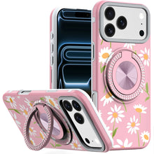 For iPhone 17 PRO Case Printed Design with 360 Ring Bling Stand + Tempered Glass