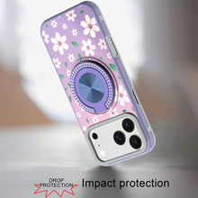 For iPhone 17 PRO Case Printed Design with 360 Ring Bling Stand + Tempered Glass