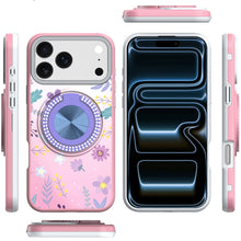 For iPhone 17 PRO Case Printed Design with 360 Ring Bling Stand + Tempered Glass