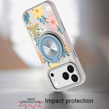 For iPhone 17 PRO Case Printed Design with 360 Ring Bling Stand + Tempered Glass