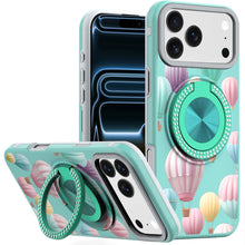 For iPhone 17 PRO Case Printed Design with 360 Ring Bling Stand + Tempered Glass