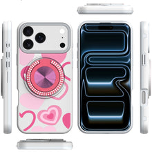 For iPhone 17 PRO Case Printed Design with 360 Ring Bling Stand + Tempered Glass