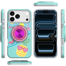 For iPhone 17 PRO Case Printed Design with 360 Ring Bling Stand + Tempered Glass
