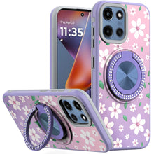 For Moto G 2025 Case Printed Design with 360 Bling Stand Cover + Tempered Glass