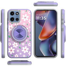 For Moto G 2025 Case Printed Design with 360 Bling Stand Cover + Tempered Glass