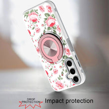 For Samsung A16 5G Case Printed Design w/ 360 Bling Stand Cover + Tempered Glass