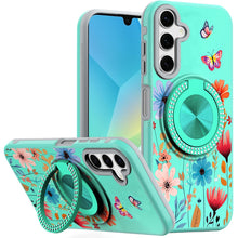 For Samsung A16 5G Case Printed Design w/ 360 Bling Stand Cover + Tempered Glass