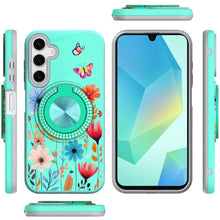 For Samsung A16 5G Case Printed Design w/ 360 Bling Stand Cover + Tempered Glass