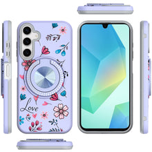 For Samsung A16 5G Case Printed Design w/ 360 Bling Stand Cover + Tempered Glass