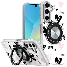 For Samsung A16 5G Case Printed Design Magnetic Bling Ring Stand +Tempered Glass