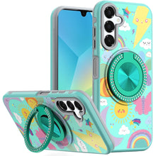 For Samsung A16 5G Case Printed Design w/ 360 Bling Stand Cover + Tempered Glass