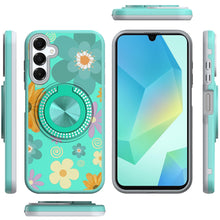 For Samsung A16 5G Case Printed Design w/ 360 Bling Stand Cover + Tempered Glass