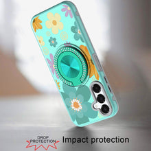 For Samsung A16 5G Case Printed Design w/ 360 Bling Stand Cover + Tempered Glass