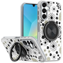For Samsung A16 5G Case Printed Design w/ 360 Bling Stand Cover + Tempered Glass