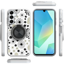 For Samsung A16 5G Case Printed Design w/ 360 Bling Stand Cover + Tempered Glass