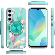 For Samsung A16 5G Case Printed Design Magnetic Bling Ring Stand +Tempered Glass