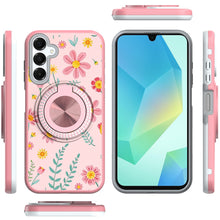 For Samsung A16 5G Case Printed Design w/ 360 Bling Stand Cover + Tempered Glass