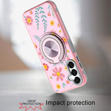 For Samsung A16 5G Case Printed Design w/ 360 Bling Stand Cover + Tempered Glass