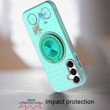 For Samsung A16 5G Case Printed Design w/ 360 Bling Stand Cover + Tempered Glass