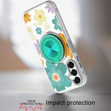 For Samsung A16 5G Case Printed Design w/ 360 Bling Stand Cover + Tempered Glass