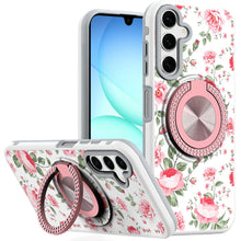For Samsung A17 5G Case Printed Magnetic Bling Ring Stand Cover + Tempered Glass