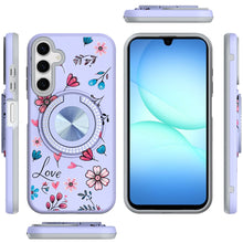 For Samsung A17 5G Case Printed Magnetic Bling Ring Stand Cover + Tempered Glass