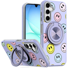 For Samsung A17 5G Case Printed Magnetic Bling Ring Stand Cover + Tempered Glass