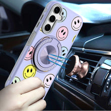 For Samsung A17 5G Case Printed Design w/ 360 Bling Stand Cover + Tempered Glass