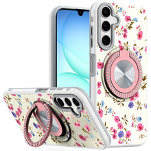 For Samsung A17 5G Case Printed Magnetic Bling Ring Stand Cover + Tempered Glass
