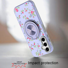 For Samsung A17 5G Case Printed Magnetic Bling Ring Stand Cover + Tempered Glass