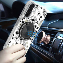 For Samsung A17 5G Case Printed Magnetic Bling Ring Stand Cover + Tempered Glass