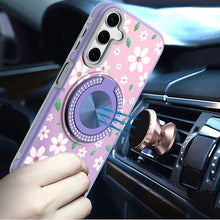 For Samsung A17 5G Case Printed Magnetic Bling Ring Stand Cover + Tempered Glass