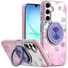 For Samsung A17 5G Case Printed Magnetic Bling Ring Stand Cover + Tempered Glass