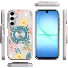 For Samsung A17 5G Case Printed Magnetic Bling Ring Stand Cover + Tempered Glass