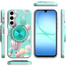 For Samsung A17 5G Case Printed Magnetic Bling Ring Stand Cover + Tempered Glass