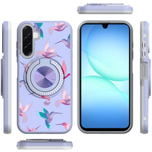 For Samsung A17 5G Case Printed Magnetic Bling Ring Stand Cover + Tempered Glass