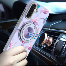 For Samsung A17 5G Case Printed Magnetic Bling Ring Stand Cover + Tempered Glass