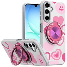 For Samsung A17 5G Case Printed Magnetic Bling Ring Stand Cover + Tempered Glass