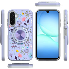 For Samsung A17 5G Case Printed Magnetic Bling Ring Stand Cover + Tempered Glass