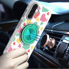 For Samsung A17 5G Case Printed Magnetic Bling Ring Stand Cover + Tempered Glass