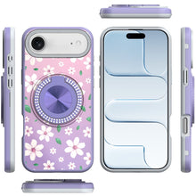 For iPhone Air Case Printed Design with Bling 360 Ring Stand + Tempered Glass