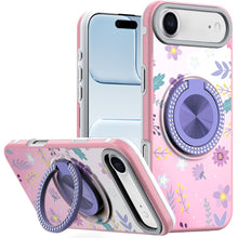 For iPhone Air Case Printed Design with Bling 360 Ring Stand + Tempered Glass