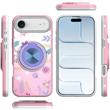 For iPhone Air Case Printed Design with Bling 360 Ring Stand + Tempered Glass