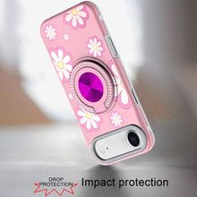 For iPhone Air Case Printed Design with Bling 360 Ring Stand + Tempered Glass