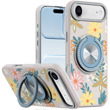 For iPhone Air Case Printed Design with Bling 360 Ring Stand + Tempered Glass